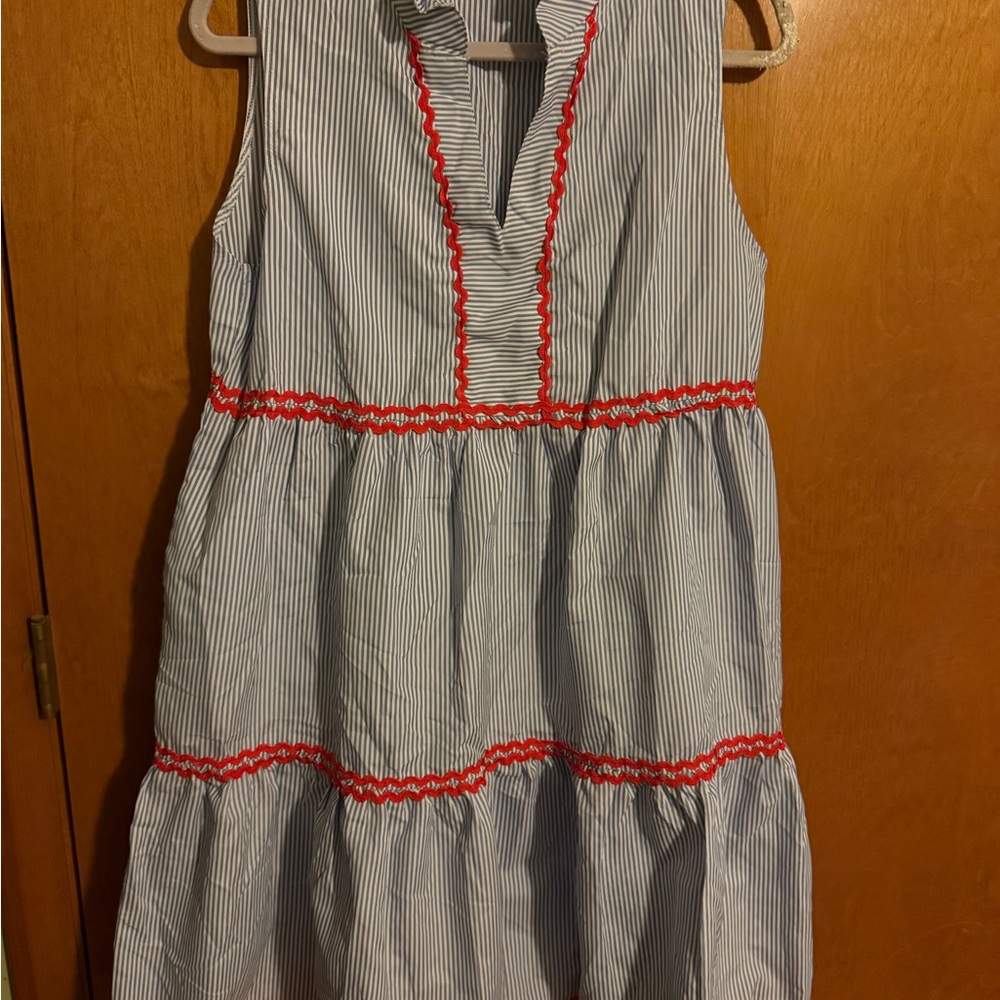 Striped Blue and Red Dress